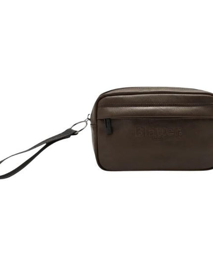 Blauer Goy pochette con logo impresso tono su tono dark brown