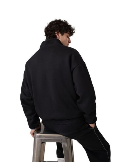 GUESS felpa uomo colloa dolcevita logo stampato chiusura con zip intera colore nero