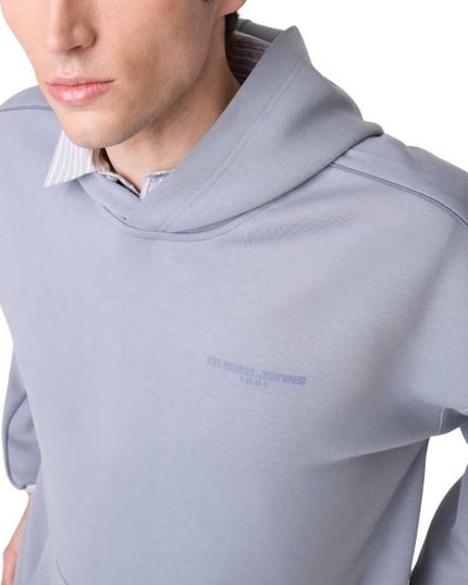 GUESS felpa uomo con cappuccio con logo frontale colore grigio