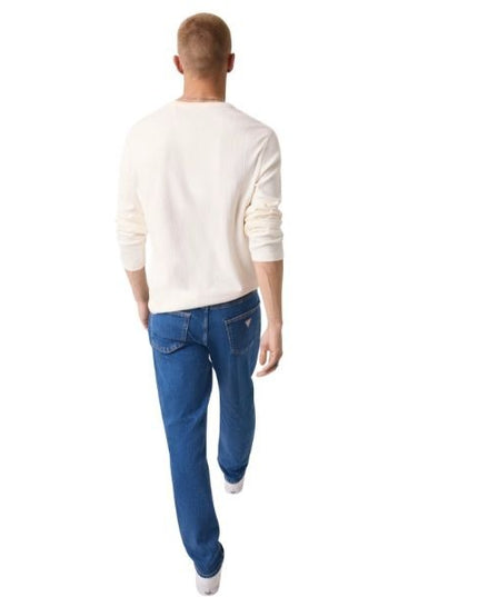 GUESS Slim jeans uomo denim stretch cinque tasche con chiusura con zip dettagli caratteristici del marchio