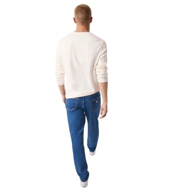 GUESS Slim jeans uomo denim stretch cinque tasche con chiusura con zip dettagli caratteristici del marchio