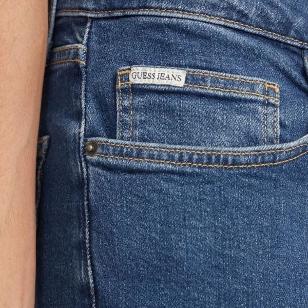 GUESS Slim jeans uomo denim stretch cinque tasche con chiusura con zip dettagli caratteristici del marchio