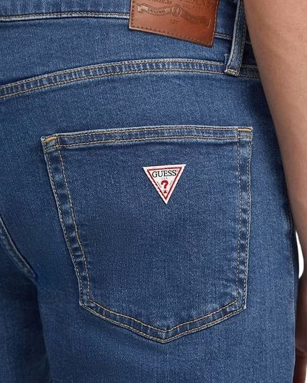 GUESS Slim jeans uomo denim stretch cinque tasche con chiusura con zip dettagli caratteristici del marchio