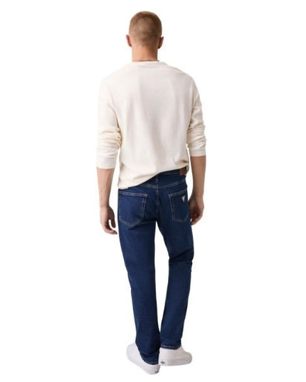 GUESS Slim jeans uomo cinque tasche aderente sui fianchi chiusura con zip e bottone