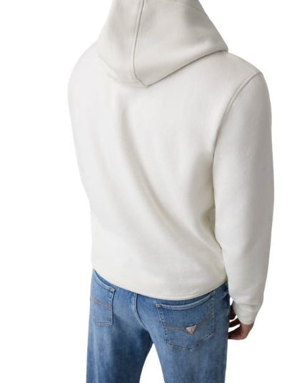 GUESS felpa uomo con cappuccio logo sul davanti colore bianco