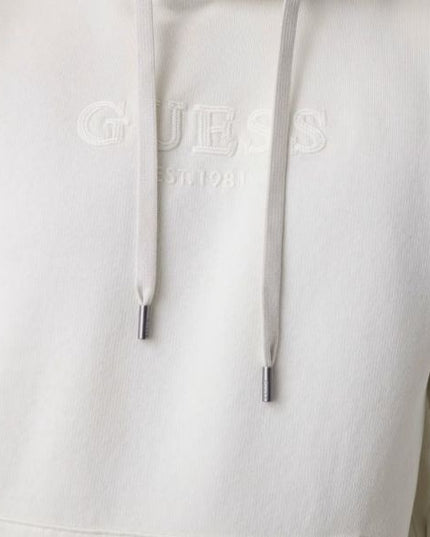 GUESS felpa uomo con cappuccio logo sul davanti colore bianco