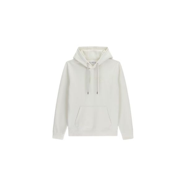 GUESS felpa uomo con cappuccio logo sul davanti colore bianco