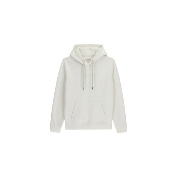 GUESS felpa uomo con cappuccio logo sul davanti colore bianco