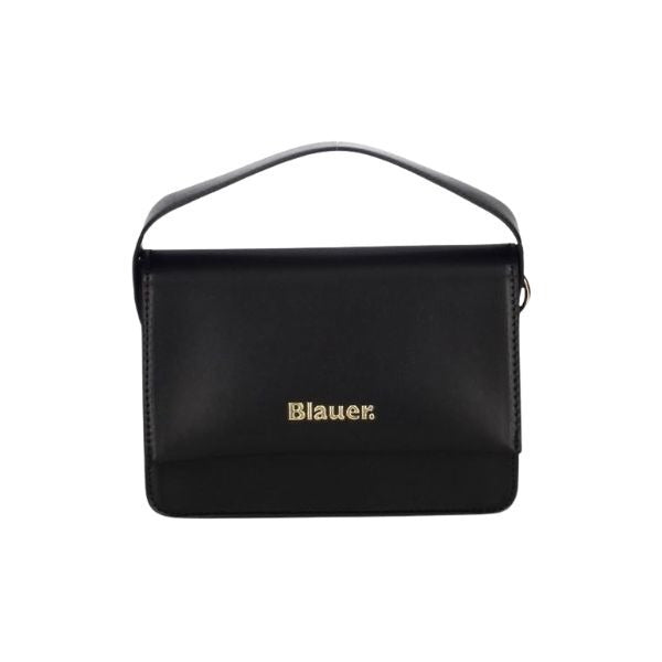 Blauer mignon borsa a mano con catenella dorata removibile black