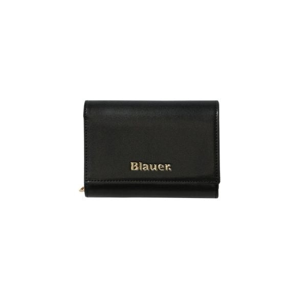 Blauer Fim portafoglio logo dorato total black