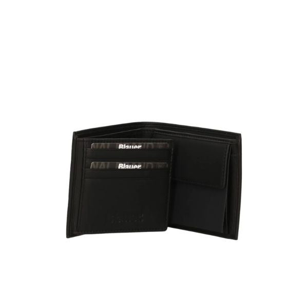 Blauer Trif portafoglio con logo in rilievo total black