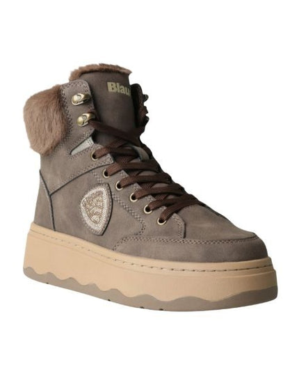 Blauer Maribel stivaletti con pelliccia interna dark brown
