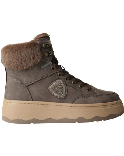 Blauer Maribel stivaletti con pelliccia interna dark brown