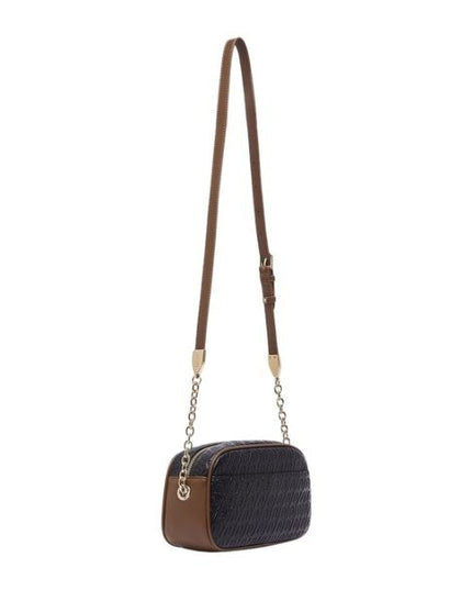 Liu Jo Ematite borsa a spalla nera con logo impresso e fascia colorata