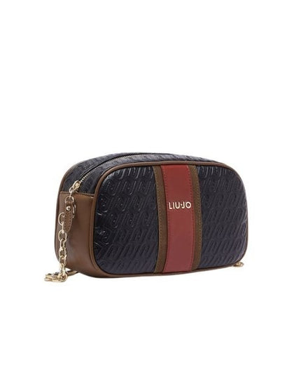 Liu Jo Ematite borsa a spalla nera con logo impresso e fascia colorata