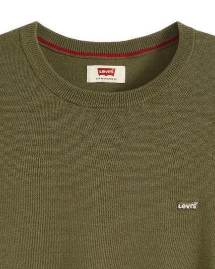 LEVI'S Lightweight maglia uomo scollatura a girocollo orli a costine logo sul petto colore verde