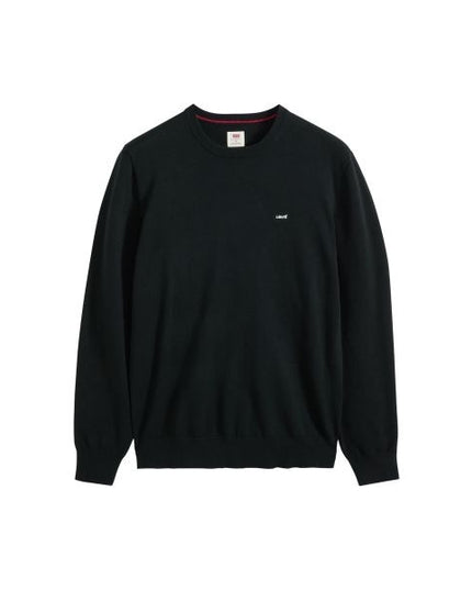 LEVI'S Lightweight maglia uomo scollatura a girocollo orli a costine logo sul petto colore nero