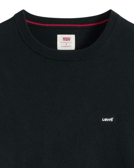 LEVI'S Lightweight maglia uomo scollatura a girocollo orli a costine logo sul petto colore nero