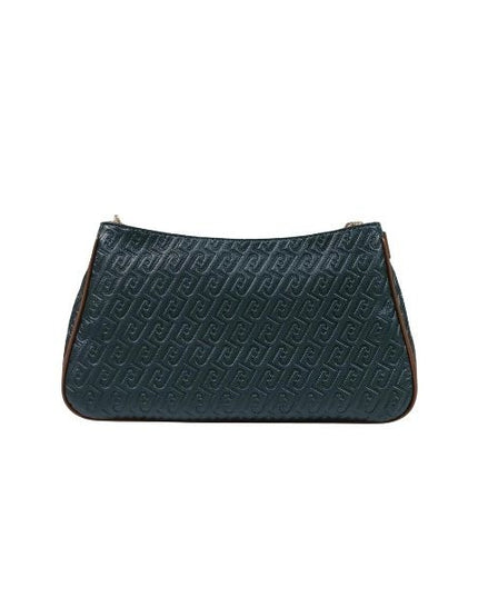 Liu J Ematite borsa a spalla verde Foresta a mezzaluna con logo impresso e fascia colorata