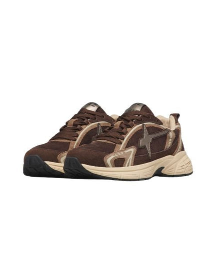 W6YZ Arrow uni sneakers in pelle e tessuto tecnico dark brown chocolate