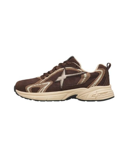 W6YZ Arrow uni sneakers in pelle e tessuto tecnico dark brown chocolate