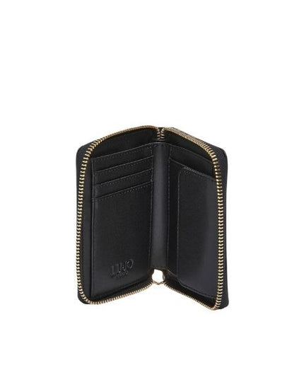 Liu Jo portafoglio piccolo con logo all over marrone e nero