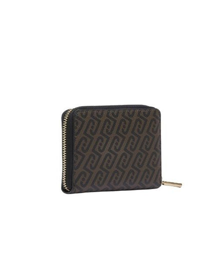 Liu Jo portafoglio piccolo con logo all over marrone e nero