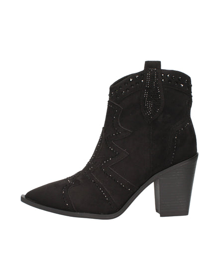 Menbur stivaletti camperos in camoscio con strass tono su tono