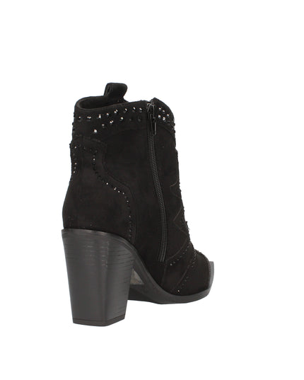 Menbur stivaletti camperos in camoscio con strass tono su tono