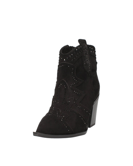 Menbur stivaletti camperos in camoscio con strass tono su tono