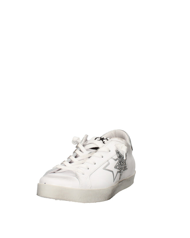 2Star sneakers in pelle con stelle glitter effetto used