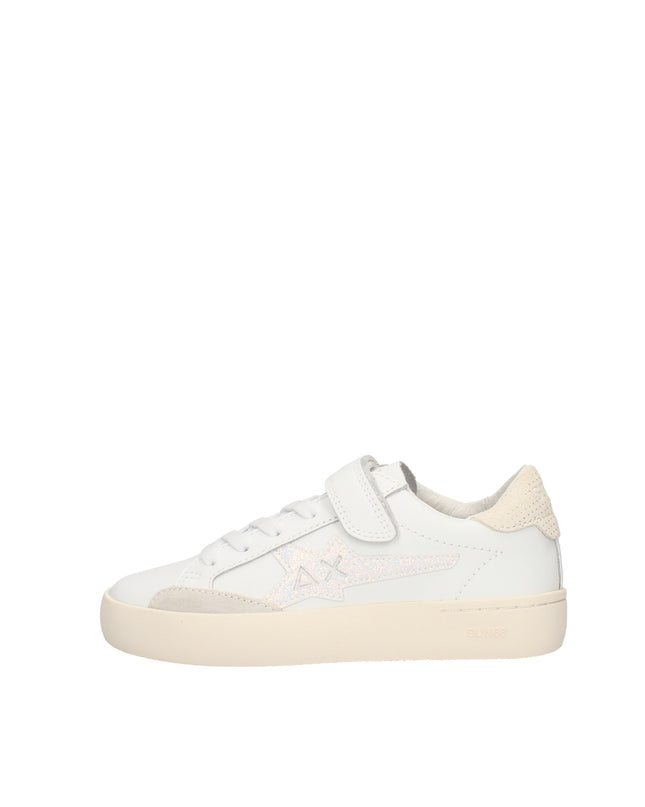 Sun 68 sneakers in ecopelle con lacci e chiusura strappo