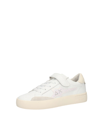Sun 68 sneakers in ecopelle con lacci e chiusura strappo