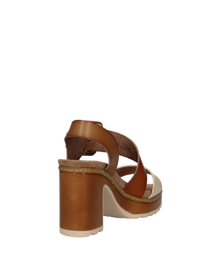 Refresh sandali in pelle con tacco grosso
