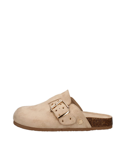 Refresh sabot in suede con suola effetto sughero