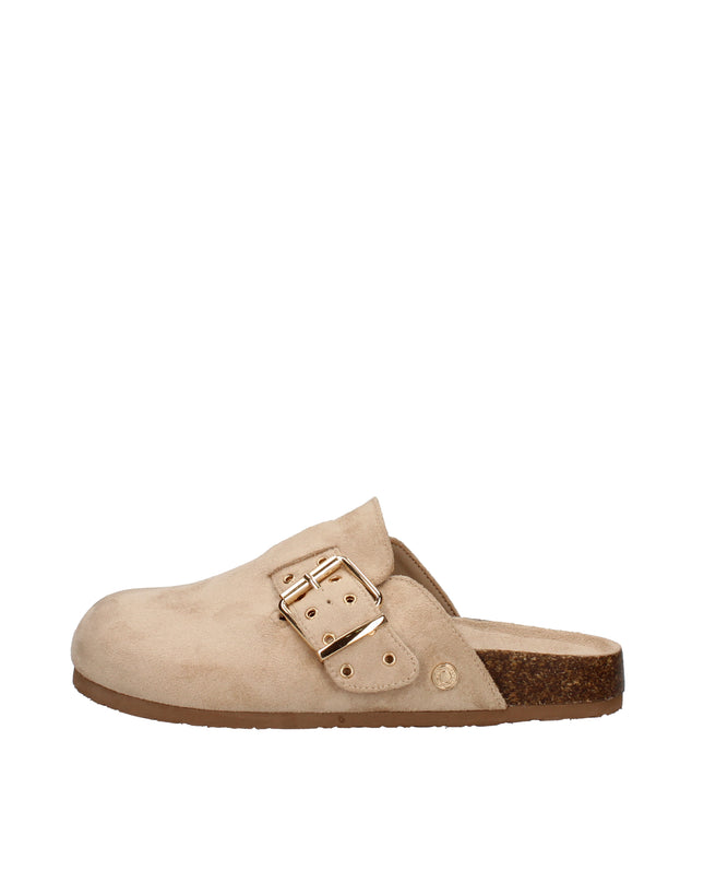 Refresh sabot in suede con suola effetto sughero