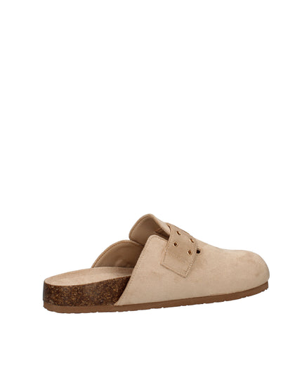 Refresh sabot in suede con suola effetto sughero