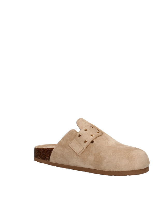 Refresh sabot in suede con suola effetto sughero