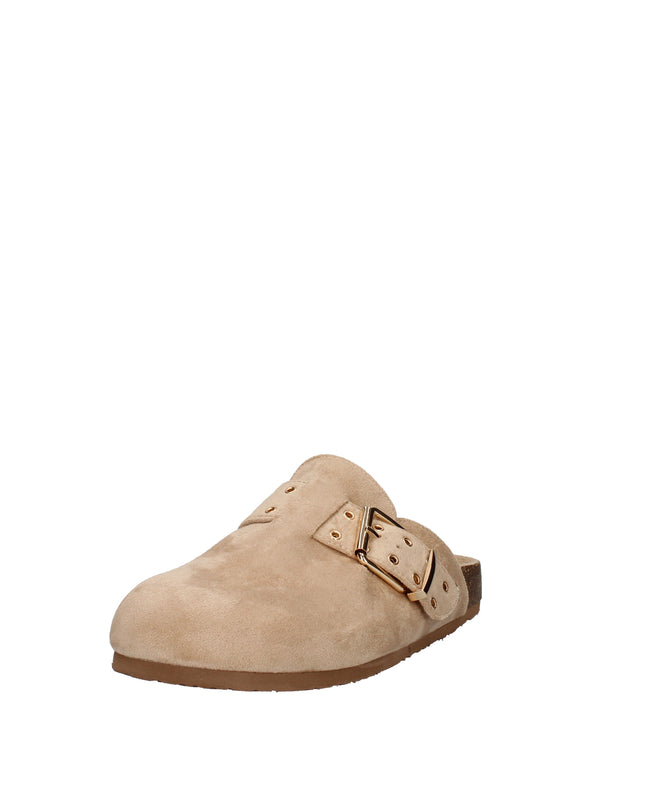 Refresh sabot in suede con suola effetto sughero