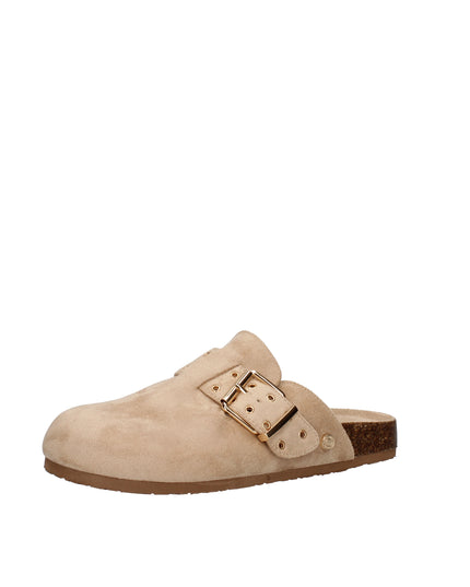 Refresh sabot in suede con suola effetto sughero