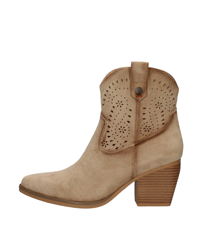 Refresh stivaletti texani traforati con tacco effetto legno