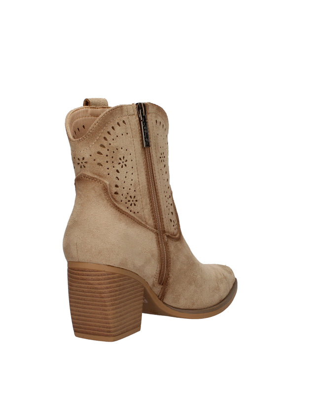 Refresh stivaletti texani traforati con tacco effetto legno