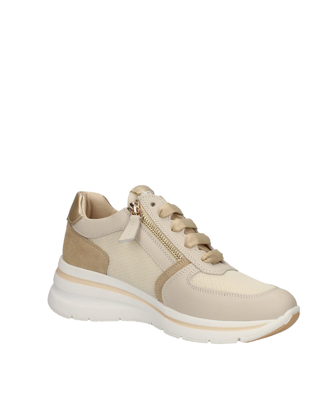 Keys sneakers in pelle e tessuto con zip laterali