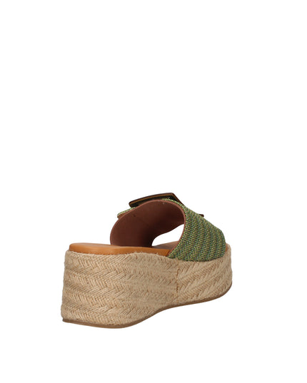 Pregunta sandali in tessuto con zeppa effetto rafia