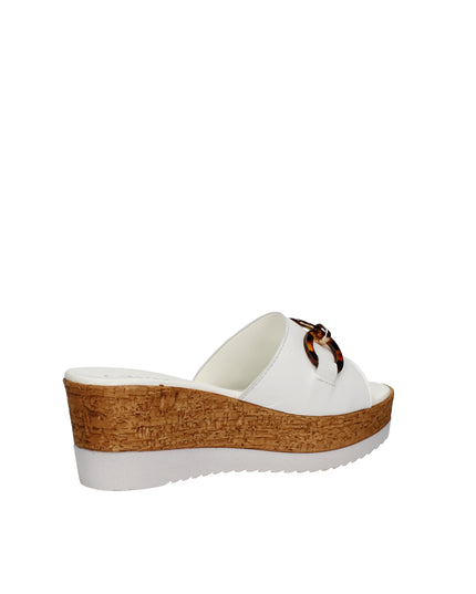 Cinzia Soft ciabatte con zeppa e catena decorativa