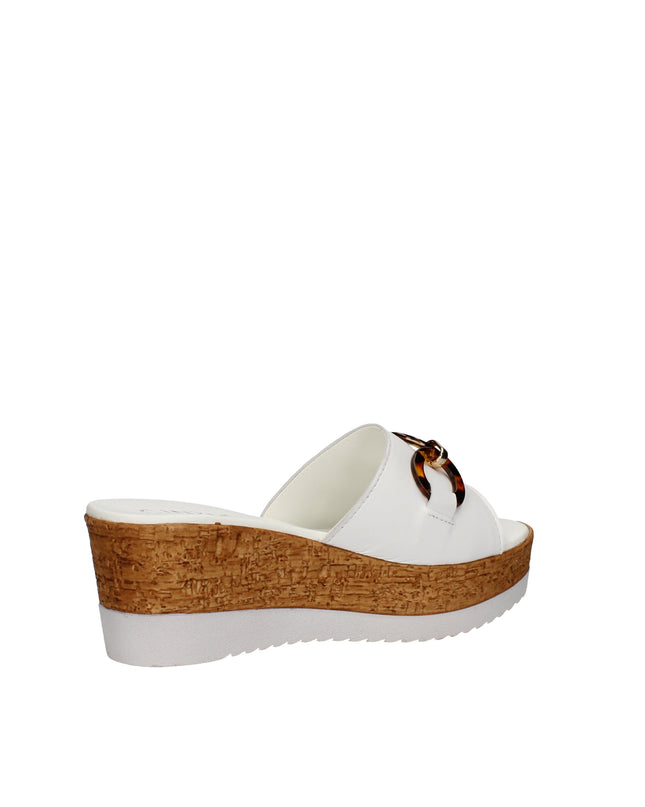 Cinzia Soft ciabatte con zeppa e catena decorativa