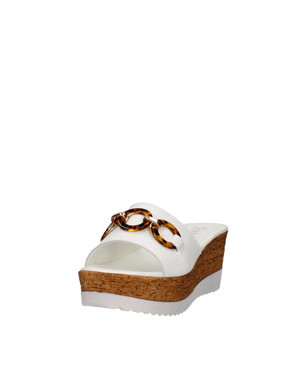 Cinzia Soft ciabatte con zeppa e catena decorativa