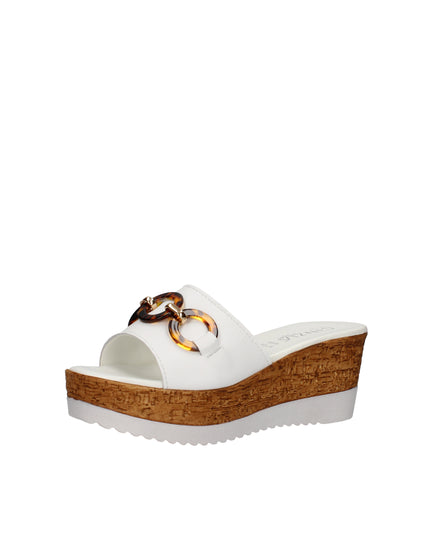 Cinzia Soft ciabatte con zeppa e catena decorativa