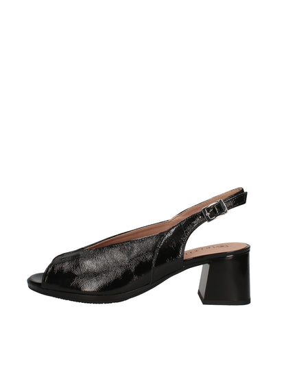 Pitillos sandali con tacco a blocco in pelle con finitura lucida