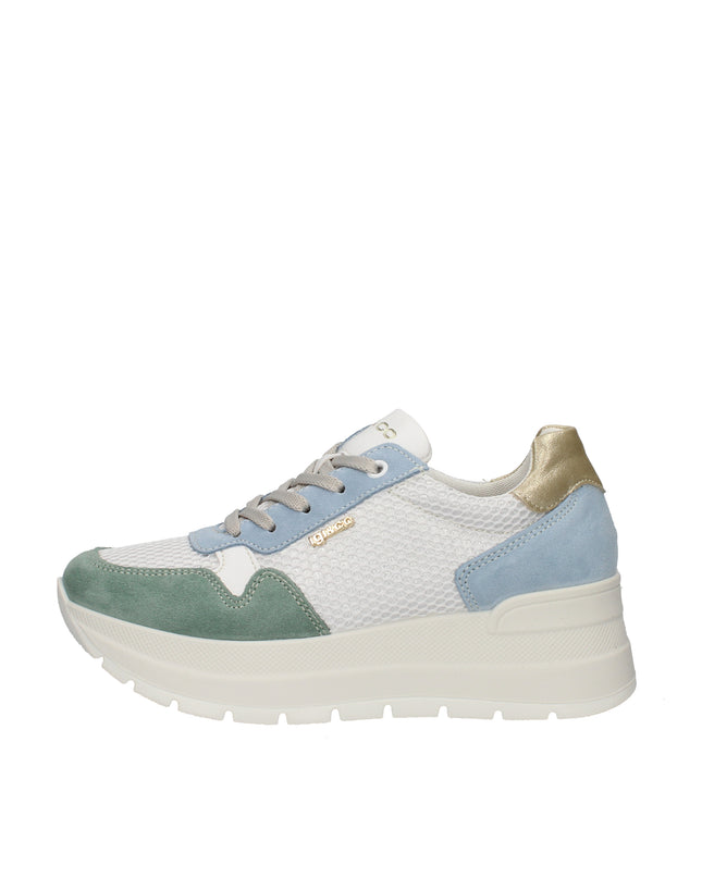 Igi&co sneakers con zeppa in pelle e tessuto traspirante